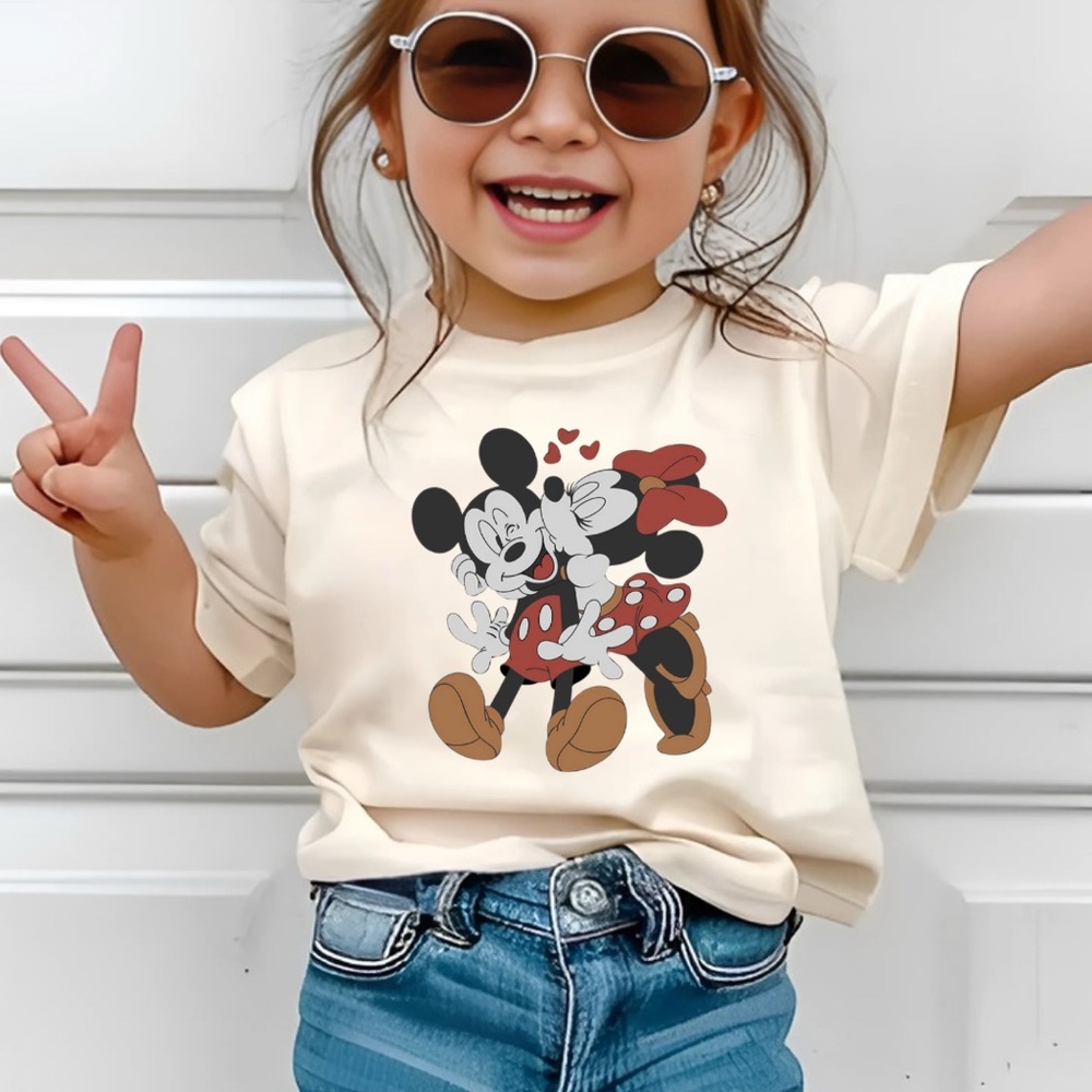 Kids Cream Disney Mickey & Minnie T-Shirt
